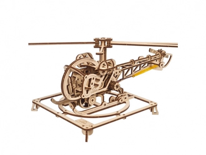 Ugears Mini Helicopter 3D Wooden Mechanical Puzzle