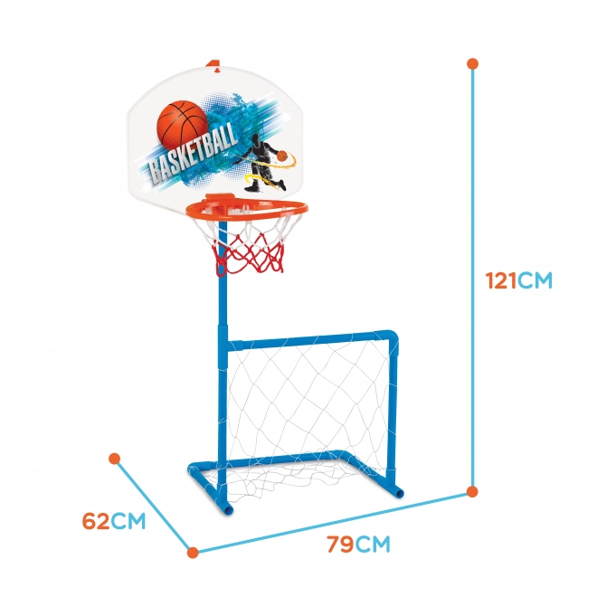 Ensemble sportif 2 en 1 avec panier de basketball et but de football Woopie