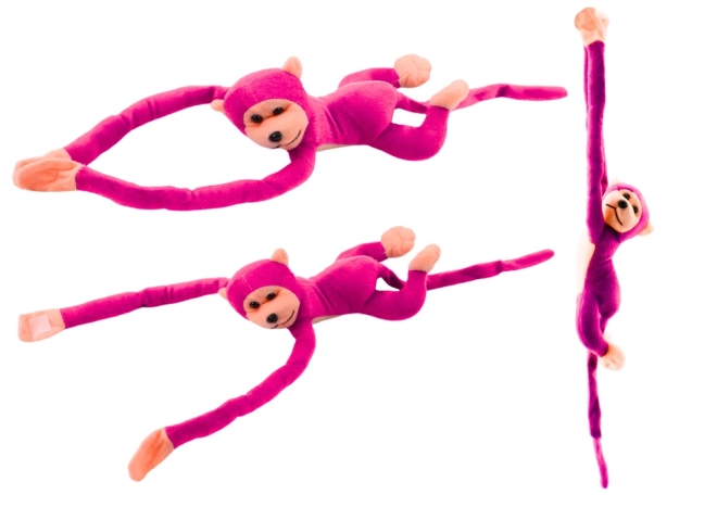 Plush Monkey with Sound, Dark Pink, 60 cm