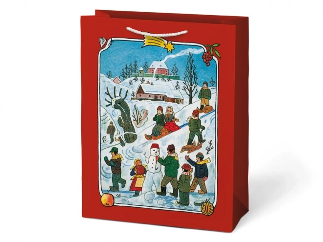 Christmas Gift Bag with Josef Lada Decorations