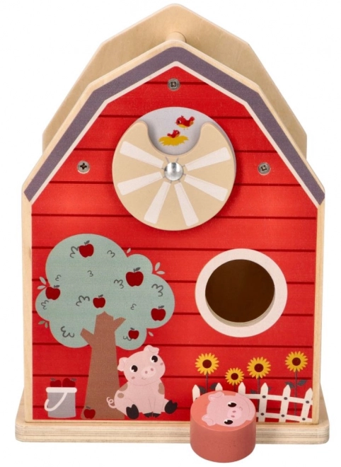 Wooden Farm Shape Sorter with Blocks