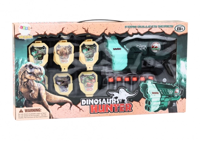 Dinosaur Themed Foam Dart Gun Set with Target