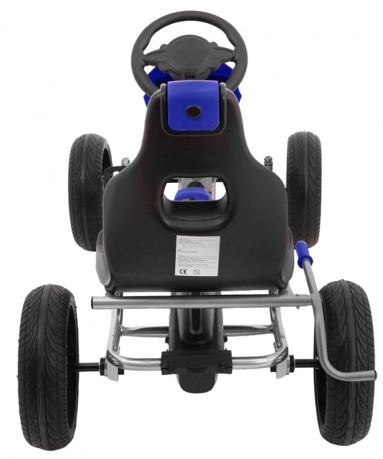 Grand Ride Pedal Go-Kart for Kids 3+ Blue + EVA Wheels + Adjustable Seat + Hand Brake