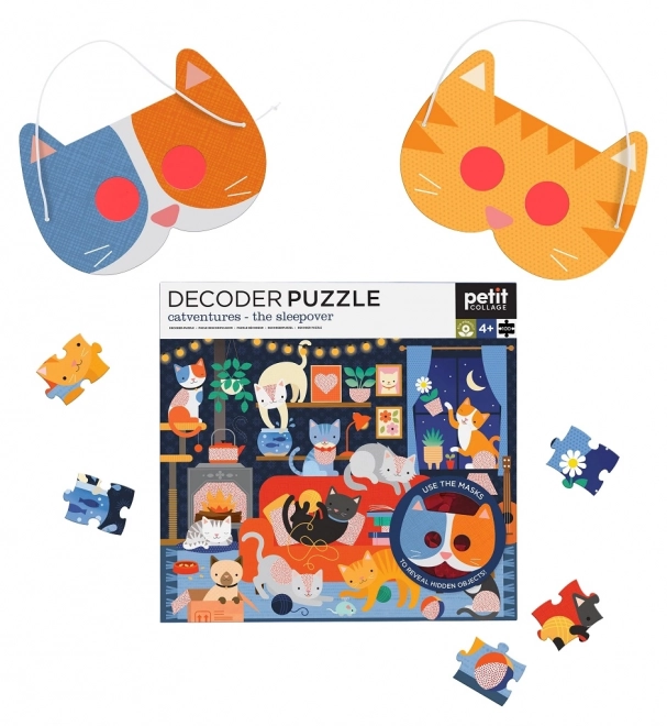 Puzzle Cats with 3D Glasses