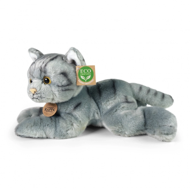 Plush Gray Cat Lying Down 30 cm ECO-FRIENDLY