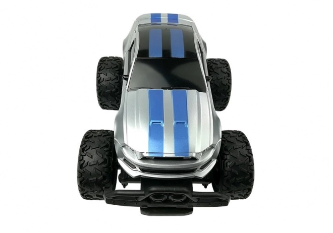 Remote Control Off-Road Car with High Silver Wheels