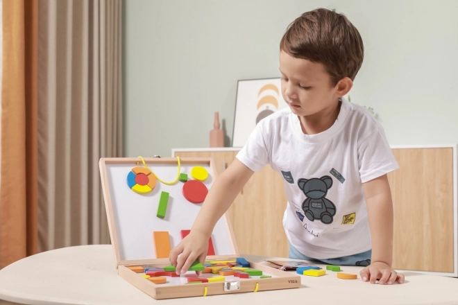 Wooden Magnetic Building Set in Case