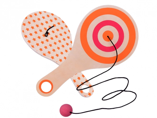 Wooden palette with attached ball on string for training SP0749