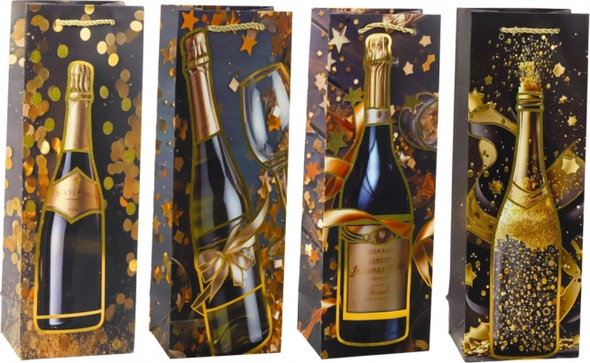 Gift paper bag for a bottle of champagne 35 × 12 × 9 cm