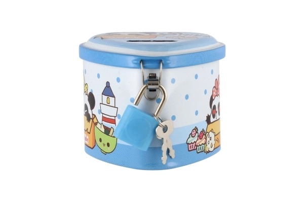 Tin Heart Money Box with Lock