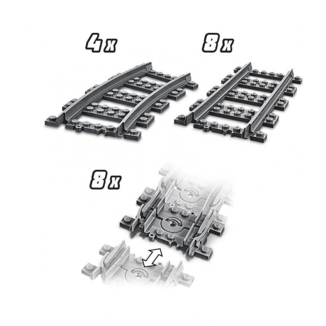 Flexible Train Tracks Set for LEGO City