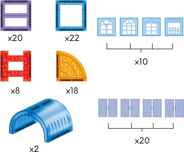 Magnetic Building Set 3D WOOPIE – Educational Castle Set, 100 pcs
