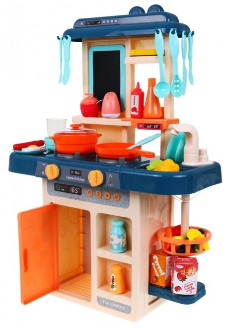 Colorful Children's Kitchen Set with Interactive Burner & Chalkboard