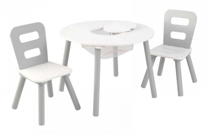 KidKraft Table and 2 Chairs Set White and Gray