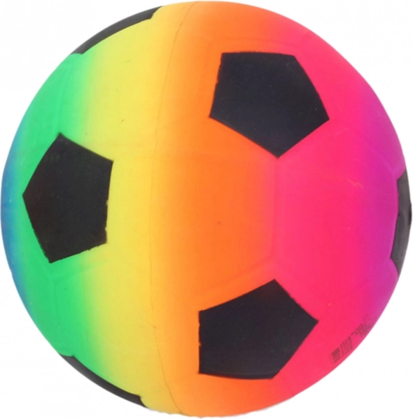 Rubber Rainbow Beach Ball with Football Theme 22 cm