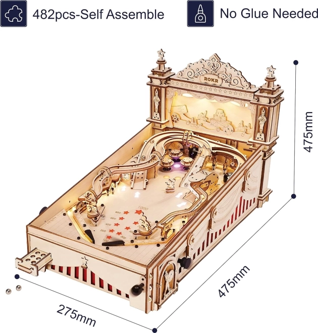 Robotic 3D Wooden Puzzle Pinball Machine