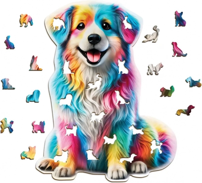 Drevené puzzle Dúhový Pes 250 dielikov
