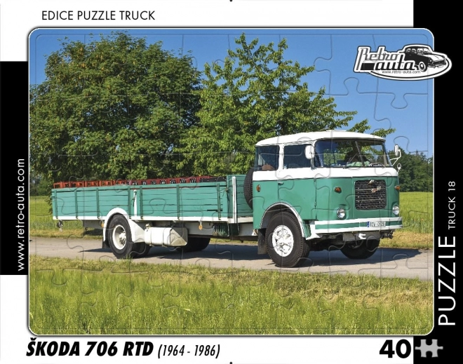 Retro Cars Puzzle Truck Škoda 706 RTD