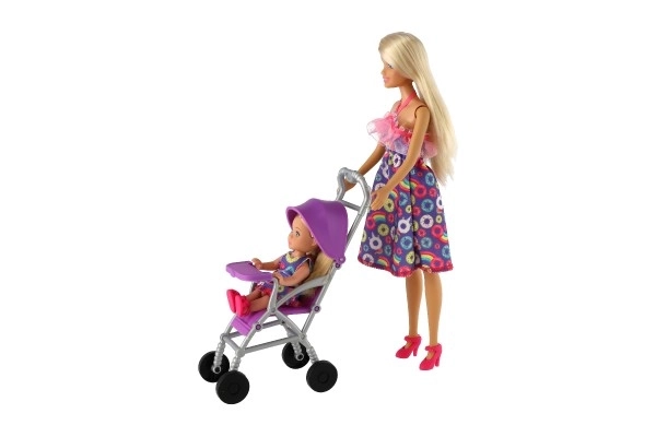 Anlily Mother Doll with Baby and Stroller Set