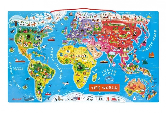 Janod Magnetic World Map in English