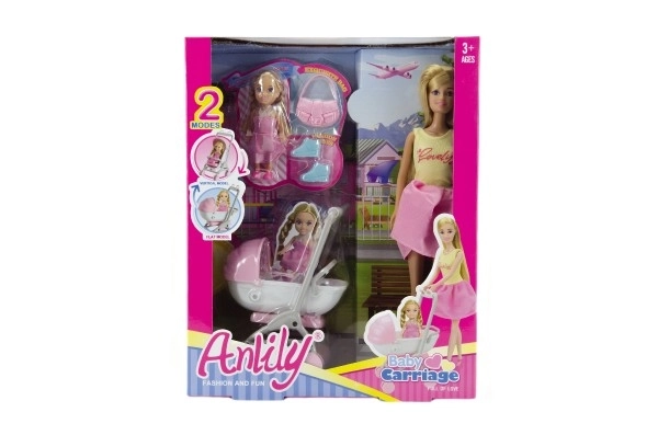 Anlily Doll Set with Baby and Stroller + Accessories