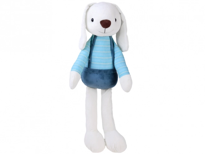 Plush Rabbit in Overalls Toy – light blue