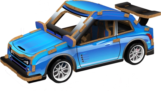 3D-puzzel Raceauto hout
