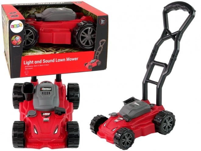 Children's Red Toy Lawn Mower with Sound