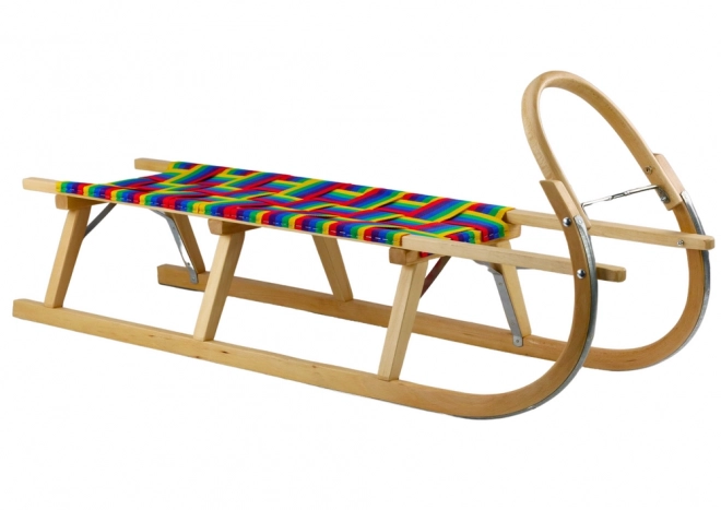 Wooden Double Sledge with Fabric Seat