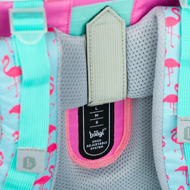 Baagl School Backpack Zippy Flamingo