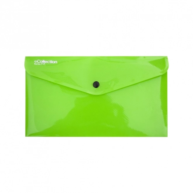 Green Envelope Wallet with Snap Closure