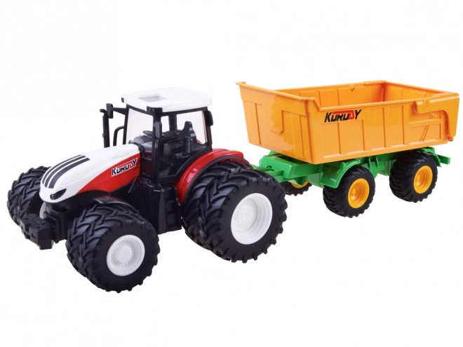 Remote Control Tractor with Rubber Wheels and Trailer