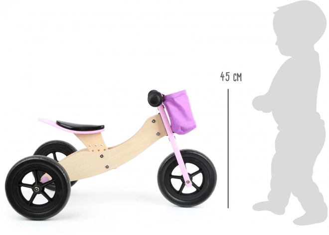 Small Foot Wooden Balance Bike 2-in-1 Pink