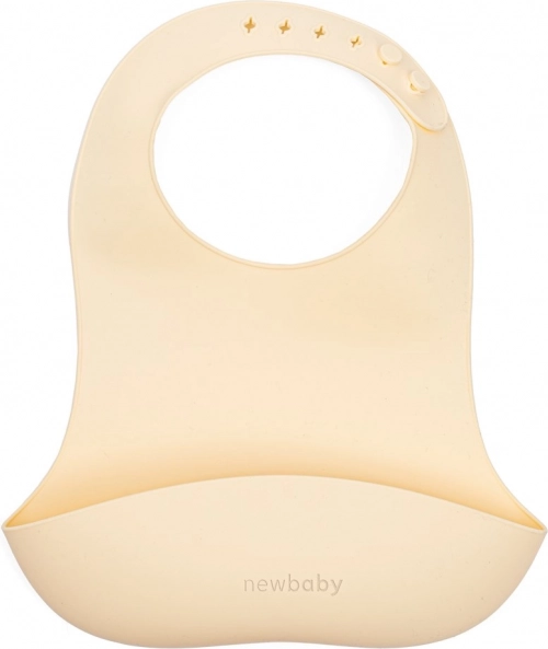 Silikonski slinček New Baby bež 28 cm