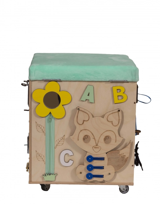 Interactive Activity Cube with Storage for Children