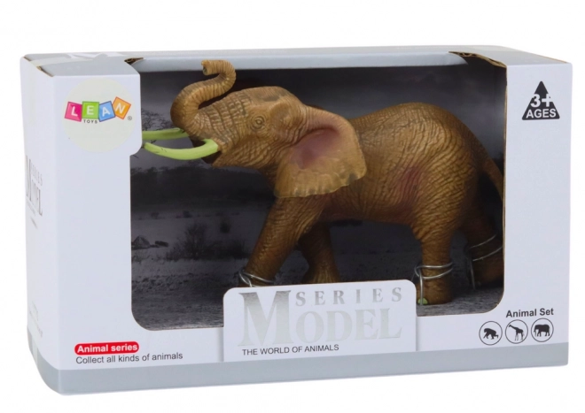 African Elephant Figurine with Raised Trunk Safari