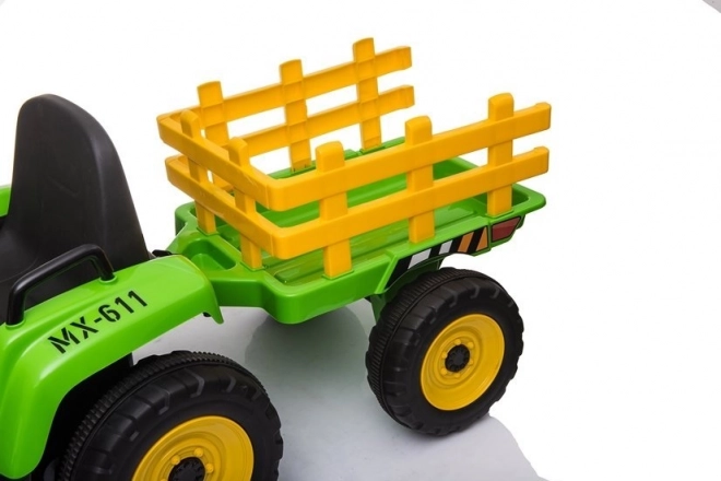 Bateriový traktor s přívěsem XMX611 zelený