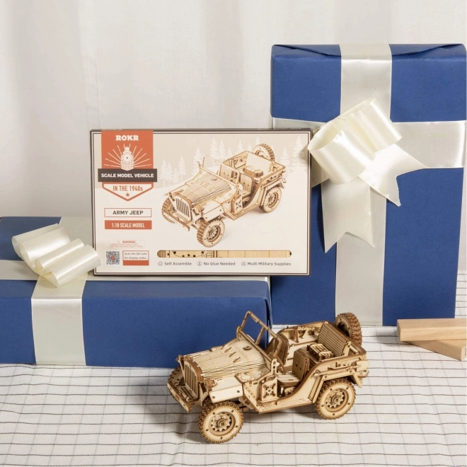 Wooden Model Military Jeep Puzzle