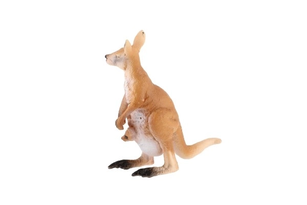 Large Kangaroo with Joey Plastic Toy 11cm in Bag