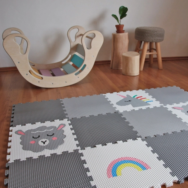 Children's Floor Mat Set - Unicorns and Rainbows