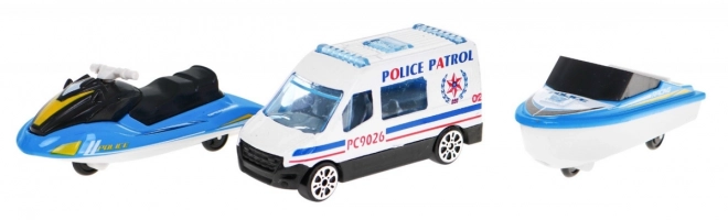 Interactive Police Boat 2-in-1 with Storage and Vehicles for Kids 3+