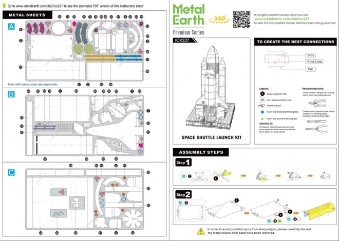 Metal Earth 3D Puzzle Space Shuttle Launch Kit