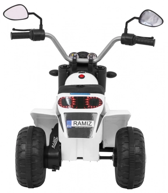 Children's Electric Ride-On MiniBike with LED Lights and Sounds - White