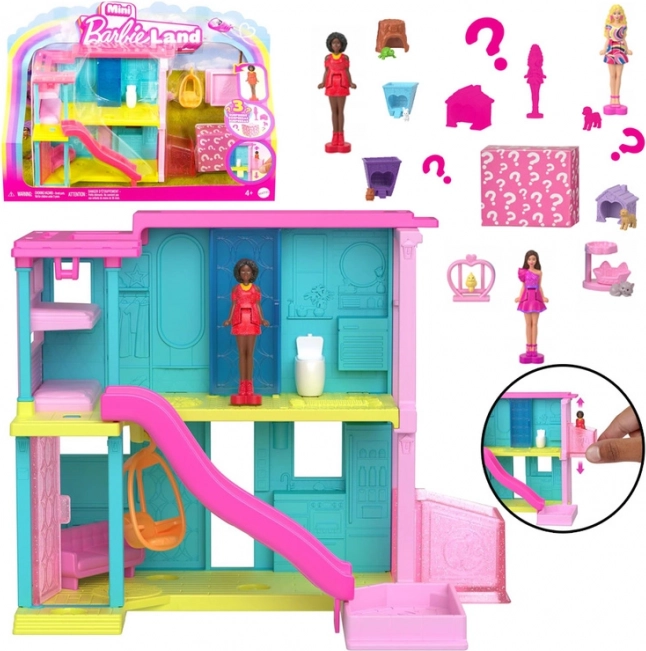 Mini Barbie Land maison de poupée avec poupée et animal de compagnie