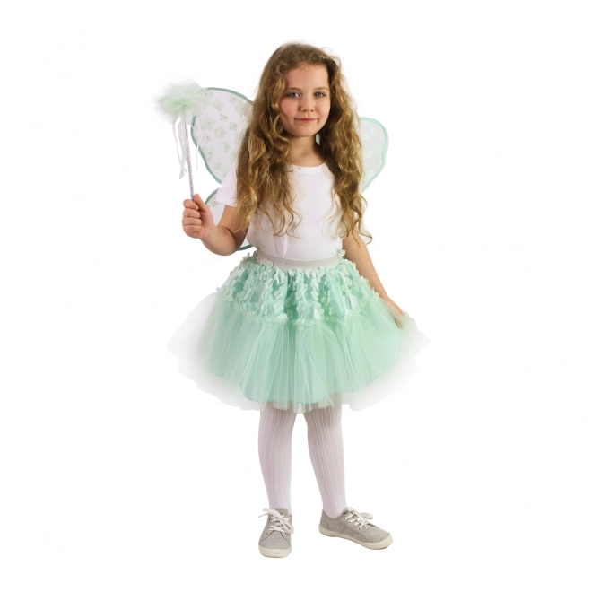 Tinker Bell Flower Fairy Costume with Wand and Wings