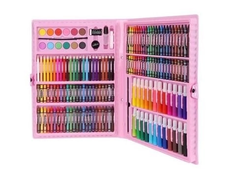 Painting and Drawing Set with Pink Case