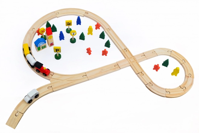 Wooden Train Set 48 Pieces