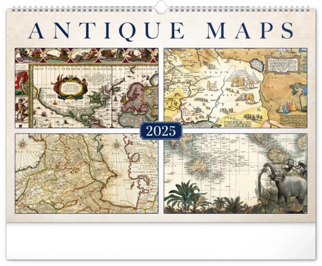 Wall calendar old maps 2025