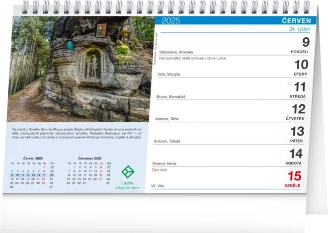 Notique Desk Calendar Via Czechia Trails 2025