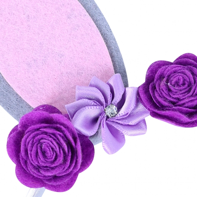 Children's Purple Headband with Bunny Ears